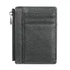 Cartera de Monedero para Hombre con Cremallera y Porta Tarjetas de Piel de Vaca de Primera Capa Cartera Corta Todo en Uno Estilo Coreano Simple Múltiples Ranuras para Tarjetas Porta Tarjetas de Piel Genuina Porta Tarjeta de Conducir
