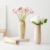 Jarrón de Cerámica Estilo Retro Wabi-Sabi Shumen Adornos Decorativos Zen Sala de Estar Entrada Mesa de Comedor Arreglo Floral