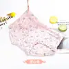 Ropa interior popular de cintura media estampada para mujer, calzones de seda helada ultra delgados de verano japonés para mujer