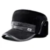 Sombrero de Algodón con Protección para las Orejas para Hombres de Mediana Edad y Mayores, Otoño e Invierno, Forro Polar, Engrosado, Cálido, Cortavientos, Resistente al Frío, Gorra de Pico de Pato, Sombrero del Noreste