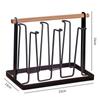 Soporte para tazas de hierro estilo japonés para el hogar, portavasos de madera con mango portátil, estante para sala de estar, bandeja, estante de almacenamiento para juego de cocina