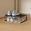 Sapateira sob a cama, prateleira de sapatos, estante em camadas, prateleira divisória de armário de sapatos, solução de armazenamento de sapatos, suporte de sapatos de duas camadas sob a cama para dormitório