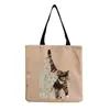Directo de fábrica estilo coreano bolso de hombro práctico de dibujos animados moda versátil bolsa de mano lindo gato estampado bolsa de compras