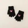 Guantes lindos de cinco dedos con temática de bosque para niños en invierno, estilo caricatura, para niñas pequeñas, a prueba de frío, a prueba de viento y cálidos, guantes de dedos para niños