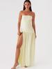 Vestido sin tirantes de color sólido estilo dulce picante moda costuras para mujer 2025 verano nuevo sexy cintura abertura vestido largo