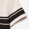 2025 Nova Moda Outono Estilo Europeu e Americano Versátil Gola Polo em Malha Canelada Manga Curta Top 4938/102