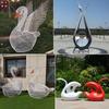 Paisagem Urbana Aço Inoxidável Animal Abstrato Cisne Escultura Feito Sob Medida Quadrado Litoral Aço Inoxidável Cisne Ornamentos de Metal