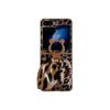Anel de Laço de Leopardo para Capa de Celular Samsung ZFlip6 Zflip5 Tela Dobrável Capa Protetora Resistente a Quedas Transfronteiriço