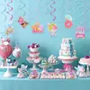 Decorações Espirais de Doces Penduradas Decoração de Festa Temática de Aniversário Arranjo de Atmosfera para Teto Enfeites Pendentes de Donut e Sorvete
