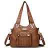 Bolso de Piel Suave para Mujer 2026 Nueva Moda Versátil Bolso de Hombro Cruzado Bolso Casual de Piel Lavada para Mamá para Señoras de Mediana Edad