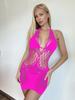 Lingerie Sexy de Comércio Exterior Transfronteiriço Saia Justa com Alças, Sem Costas Estilo Europeu e Americano Sexy Alça Malha Justa Vazada K214