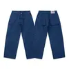 Pantalones de Trabajo Azules Franceses Reknat Vintage Resistentes Lavados Deshilachados 100% Algodón para Hombre Casual Pierna Recta Pantalones de Leñador Pl2261