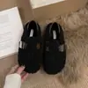 Primer Encuentro Temporada Zapatos Peludos Mujer 2026 Invierno Nuevo Estilo Coreano Retro Planos Slip-on Mocasines Mujer Más Terciopelo Zapatos de Algodón Exteriores