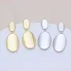 Pendientes de Plata de Ley S925 con Pasador Europeo y Americano, Pendientes de Lujo Modernos, Sencillos y Accesibles, Pendientes Ovalados Brillantes de Color Dorado Real que Conserva el Color para Mujer