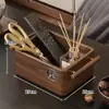 Cesta de Armazenamento de Mesa Chinesa de Madeira Maciça Cesta de Armazenamento para Mesa de Centro de Sala de Estar Lanches Chaves Artigos Diversos Cosméticos Caixa de Armazenamento para Tesouras