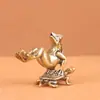 Figura de Tortuga y Rana de Latón Sólido, Mascota de Té de Latón Estilo Antiguo, Adorno de Escritorio, Pieza Decorativa Pequeña, Artículos de Cobre Antiguo, Juguete de Mano