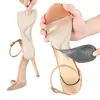 Plantillas de soporte de arco de cuero PU para tacones altos y sandalias, autoadhesivas, antideslizantes, diseño de boca de pez, plantillas de media talla, suaves y anti-rozaduras, adecuadas para zapatos de longitud de tres cuartos