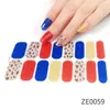 ZE Película de esmalte en gel impermeable estilo europeo y americano sin curado completo en gel, pegatina completa, contraste floreciente, primavera y verano, pegatina para uñas, papel de pegatina para uñas