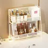 Estante de almacenamiento para cosméticos, organizador de escritorio, organizador multicapa para productos de cuidado de la piel para tocador, estante para tocador de baño
