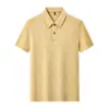 Camiseta de Manga Corta de Punto para Hombre Estilo Old Money Verano Nueva Casual de Negocios Holgada Transpirable Camiseta de Manga Corta para Hombre