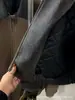 Chaqueta de Cuero Estilo Granero de Primavera Asclo, Abrigo Corto Holgado de Lana con Acabado de Alta Gama, Cuello Solapa, Cierre de Cremallera