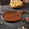 Bandeja para bistec, bandeja de madera comercial para bistec, bandeja de madera para pizza, bandeja de pan para comida occidental de madera maciza, bandeja de madera para pizza