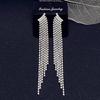 Pendientes de mujer europeos y americanos con borlas largas, full diamond, irregulares, transfronterizos, elegantes, de alta calidad, pendientes súper brillantes, exagerados, fábrica