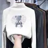 Camada base feminina com gola alta e forro de fleece, novo estilo outono/inverno 2026, camiseta interna de manga comprida, top com forro de fleece para crianças mais velhas