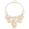Joia Cruzada Europeia e Americana Pingente de Concha Estrela-do-Mar de Verão Corrente de Cintura Feminina Moda Borla de Pérola Artificial Corrente Corporal