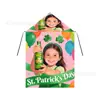 Un St Personalizado de Fábrica. Capa Infantil del Día de San Patricio para Niños Pequeños, Capa de Botella de Cerveza Verde con Capucha y Cordón