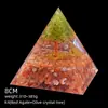 Pirámide de Cristal Natural de 8 cm Decoración Creativa para el Hogar Adorno Artesanal Bola de Cristal Envuelto en Resina Pirámide de Resina