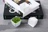 Maceta Plástica Mini Florero de Hilo de Ganchillo, Maceta Blanca Pequeña, Maceta Redonda Engrosada de PP Personalizada, Decoración de Coche, Exhibición de Puesto Artesanal