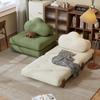 Sofá Multifuncional Estilo Crema Bloque de Tofu Sofá Perezoso Asiento Tatami Sofá Cama Individual Plegable Telescópico