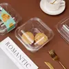 Caja de Embalaje Grande Transparente para Buñuelos Cremosos, Pasteles Mochi, Galletas y Pasteles de Hilo de Carne