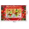 Tela de Fondo Navideña del Grinch para Nuevo Producto Transfronterizo Feliz Navidad Árbol de Navidad Caja de Regalo Adornos Festivos Tela Colgante Decoración