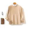 Nuevo Suéter de Lana Pura para Hombre Otoño/Invierno 2026, Cuello Redondo, Corte Holgado, Suéter de Punto Grueso de Cachemir de Siete Puntos