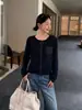 Cardigan Clássico de Luxo Han Xun Mistura de Lã Gola Redonda Versátil Malha Top Feminino Novo Estilo Outono 2026 27071