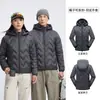 Chaqueta de Plumón Personalizada Otoño Invierno Hombres Mujeres con Capucha Desmontable Ligera Cálida Ropa Exterior Almacenamiento de Calor Ropa para Deportes al Aire Libre Estampado de Logo