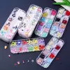 12 Divisórias Joias para Manicure Diamante de Resina Acessórios de Unha Vestíveis Estilo Havaiano Couro Preto Gatinho Kt Laço Acessórios para Unhas