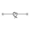 Transfronterizo 16G color acero inoxidable hueco en forma de corazón puente de oreja mariposa hueco cruz chapado doble agujero barra recta aretes