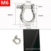 Grillete en D de Acero Inoxidable 304 Grillete en Forma de Arco Hebilla de Elevación Marina Anillo de Conexión para Cable de Acero M4-M38