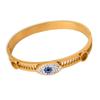 Pulsera de Ojo de Diablo exagerada de personalidad europea y americana con incrustaciones de diamantes, diseño femenino, dentada calada, que no se decolora, joyería de pulsera dorada
