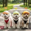 Divertido mini casco de motocicleta con temática de mascotas para perros pequeños, casco de seguridad ajustable para patinete eléctrico con una decoración con letras con resorte
