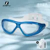 Gafas de Natación Transparentes con Marco Grande Electroplateado para Adultos Gafas de Buceo Impermeables Antivaho de Alta Definición Gafas de Buceo 9100