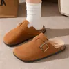 Chinelos Birkenstock Retrô Antiderrapantes de Cortiça com Solado Grosso Confortáveis e Leves Moda Outono e Inverno Versáteis Meio Chinelos de Dedo com Solado Plano para Mulheres