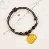 Jingdezhen Navidad Cerámica Cuerda Trenzada Pulsera Animales de Dibujos Animados Cuerda de Mano Joyería al por Mayor para Atracciones Turísticas Nicho Lujo Ligero