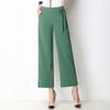 Calças de Verão Finas de Cintura Alta Estreitas de Perna Larga para Mulheres, Calças Casuais com Cintura Elástica, Calças Femininas Cropped de Perna Reta Soltas Modernas Emagrecedoras