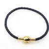 Novo Bracelete de Corda de Couro com Botões de Aço Inoxidável para Homens e Mulheres Bracelete de Corda Vermelha Fios de Pulseira Personalizados