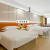Mobiliario Completo para Habitación Estándar de Hotel Jardín Motel para Hoteles Rápidos y Casas de Huéspedes, Pantalla de Cama Estilo Tronco, Portaequipajes, Mobiliario Fijo