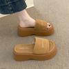 Sandalias de Tacón Alto con Suela Gruesa para Verano para Mujer 2025 Nuevas Pantuflas de Plataforma para Personas Bajas para Aumentar Altura Sandalias de Playa